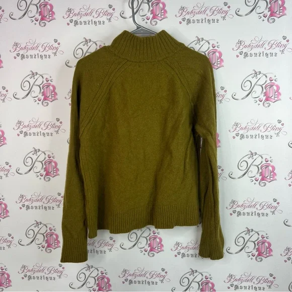 Banana Republic sweater wool gold Olive Sweater buttons warm winter wools - Picture 2 of 8